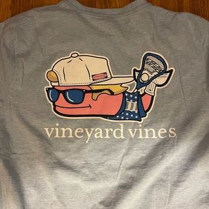 Vineyard vines "Lax Bro" tee light blue size large